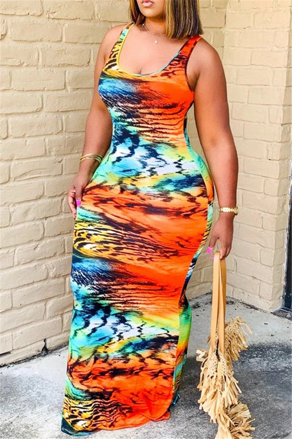 Casual Printed Cami Maxi Dress