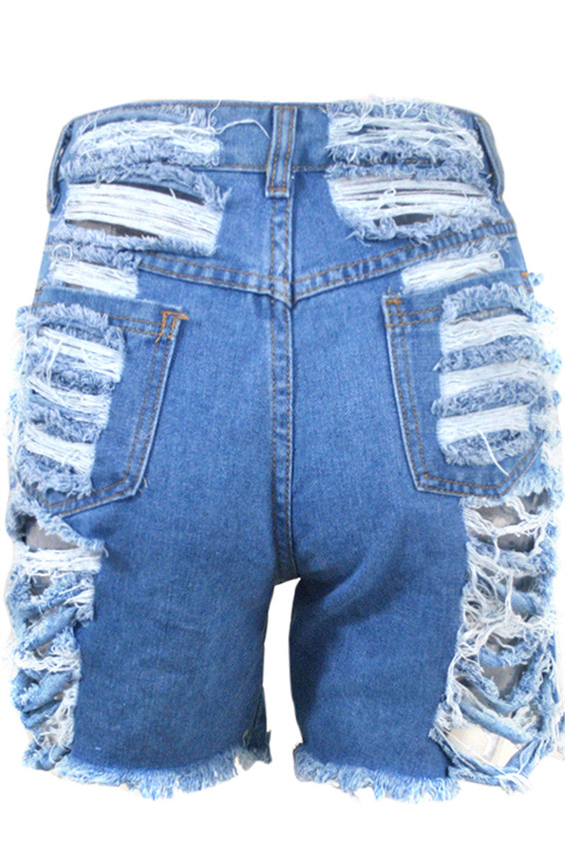 Distressed Denim Shorts