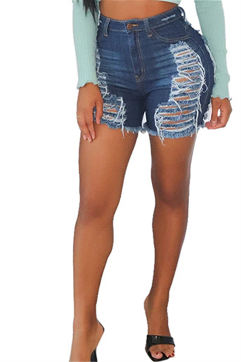 Distressed Denim Shorts