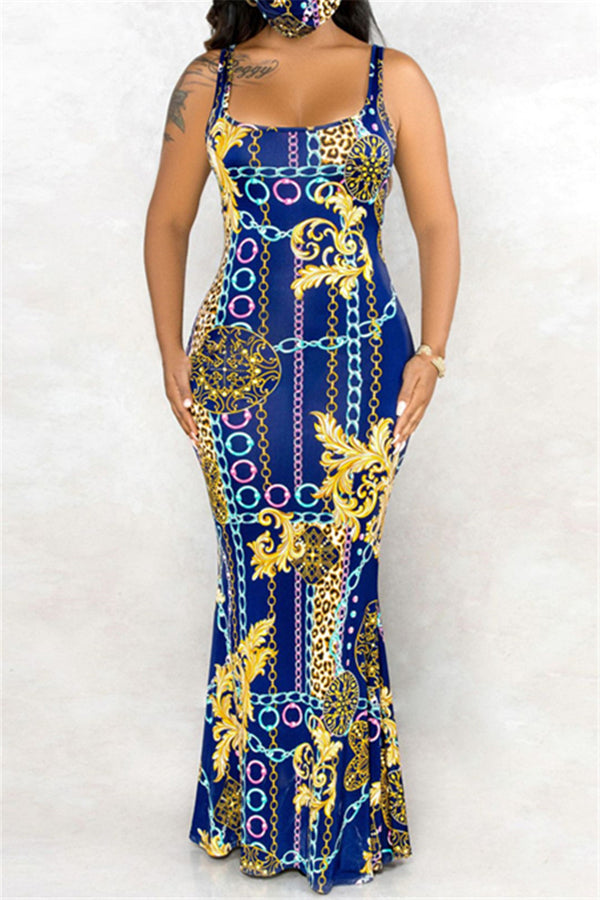 Chain Printed Cami Maxi Dress