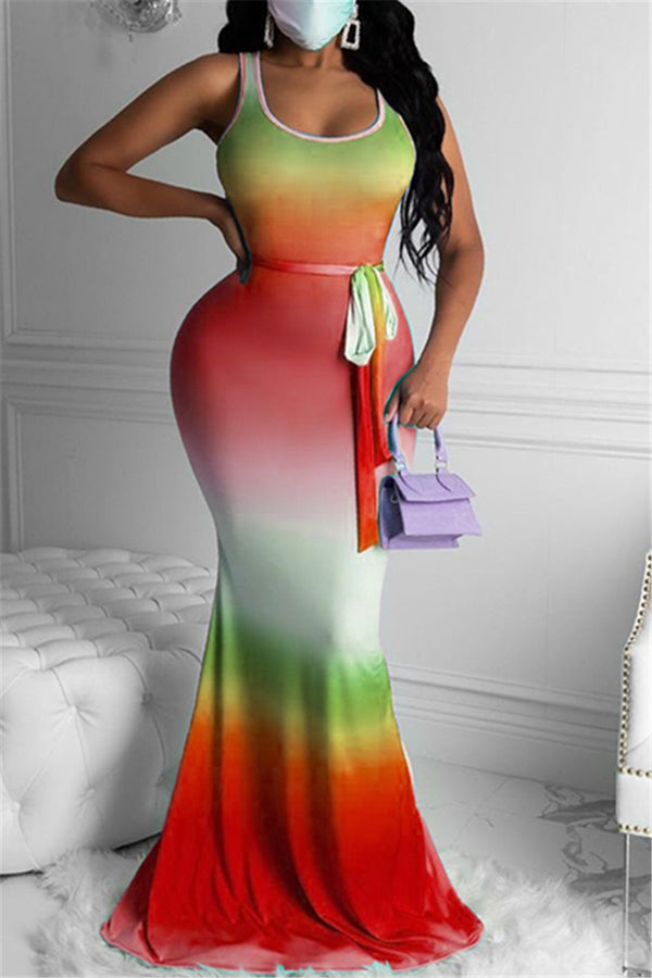 Color Changing Hollow Out Maxi Dress