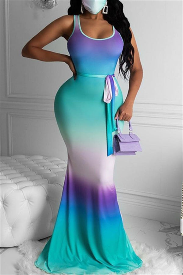 Color Changing Hollow Out Maxi Dress