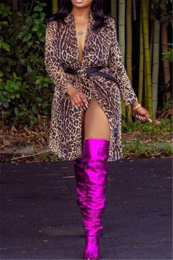 Leopard Printed Blazer Coat