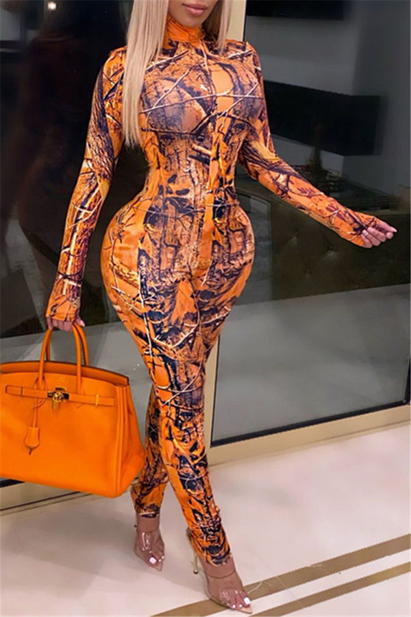 Printed Bodycon Jumpsuit