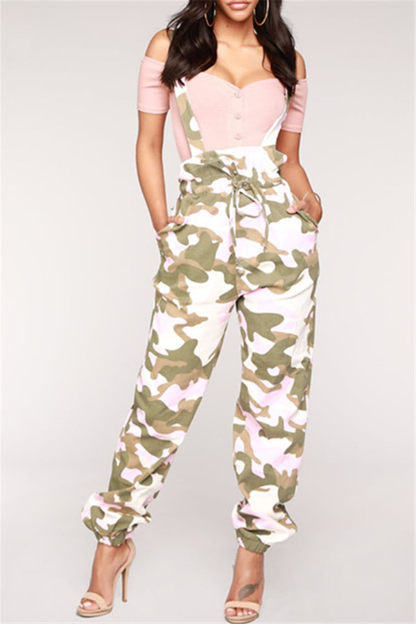 Casual Camo Printed Overall