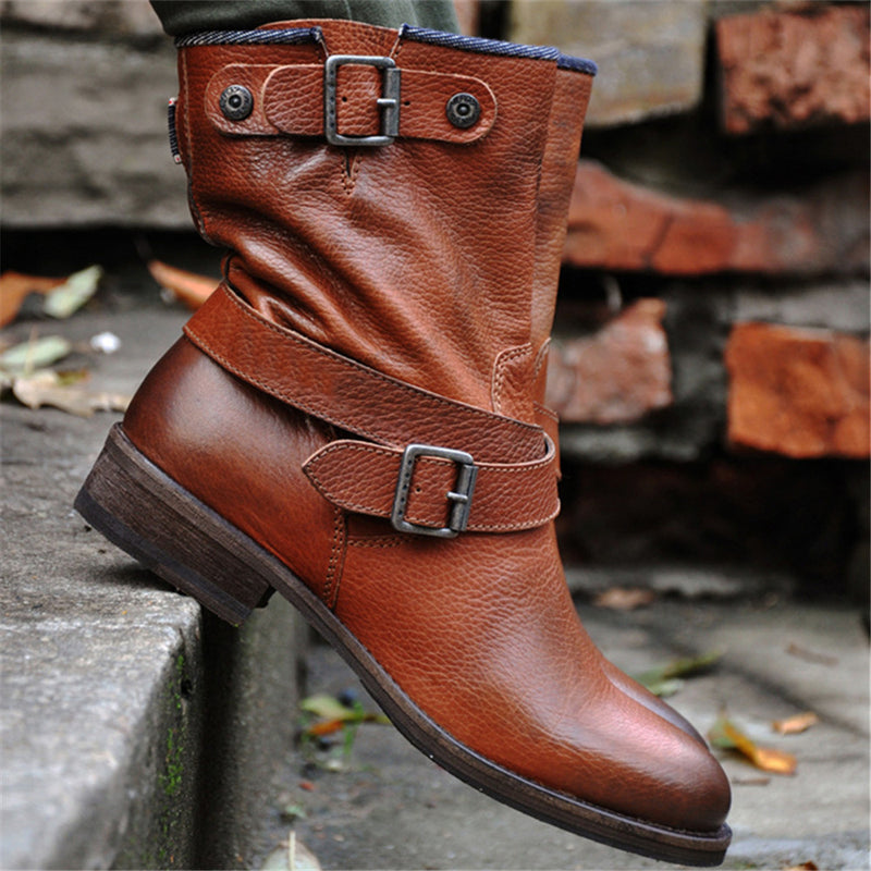 PU Buckled Ankle Boots