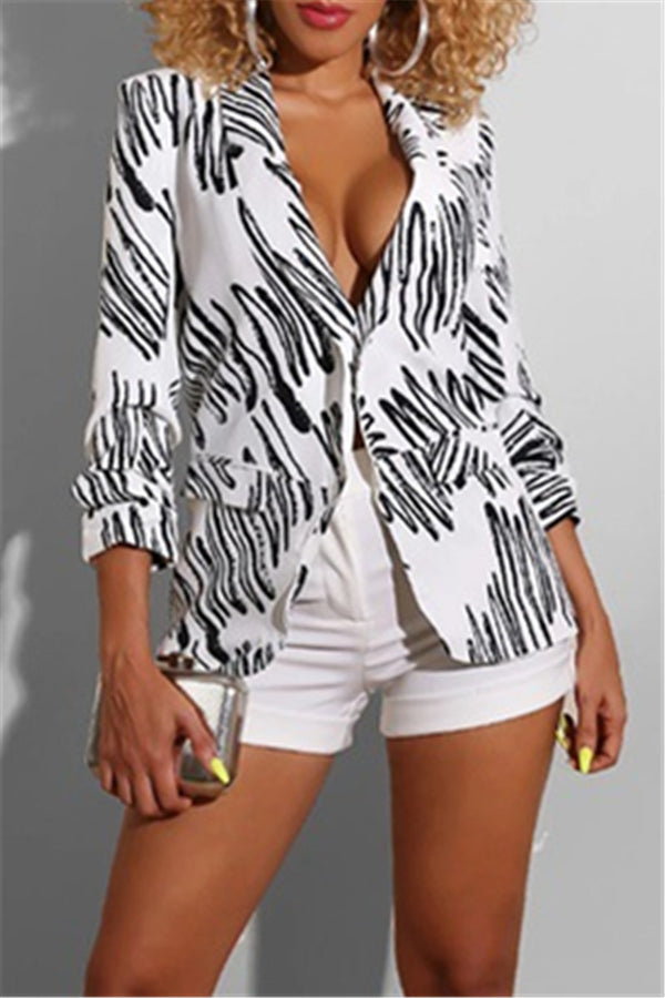 Casual Printed Womens Blazer