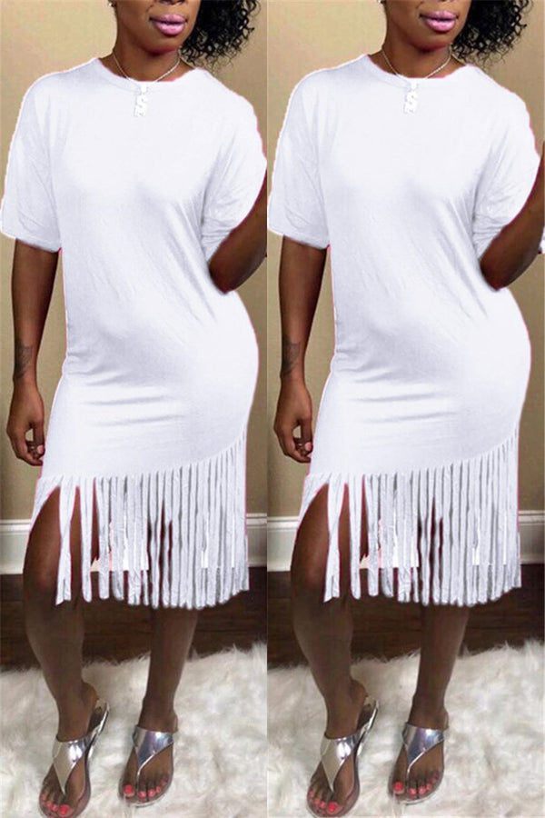 Plus Size Tassel Midi Dress