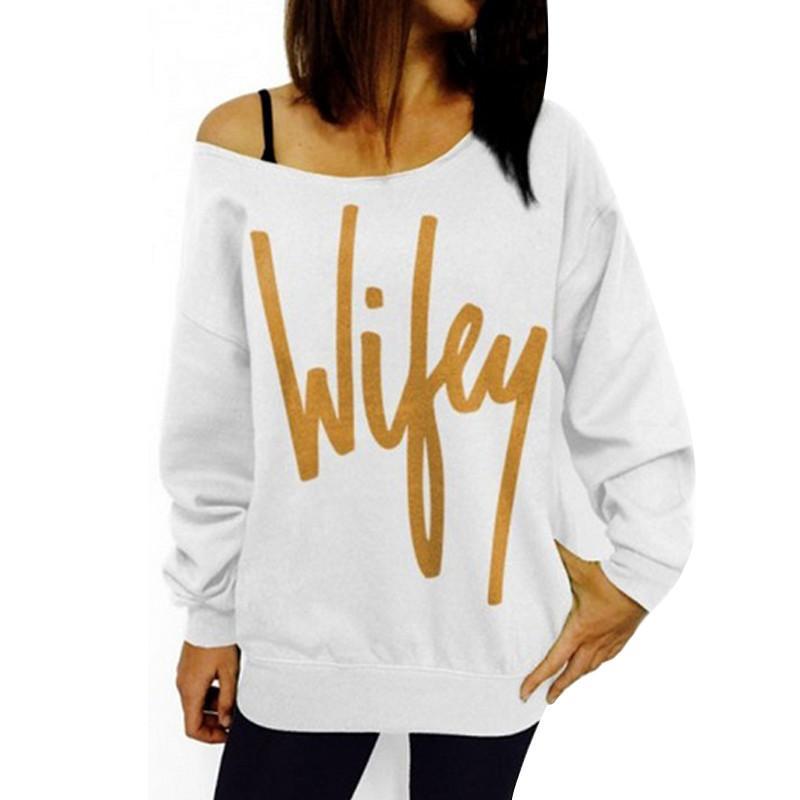 Boat Neck Wifey Sweatshirt - outyfit