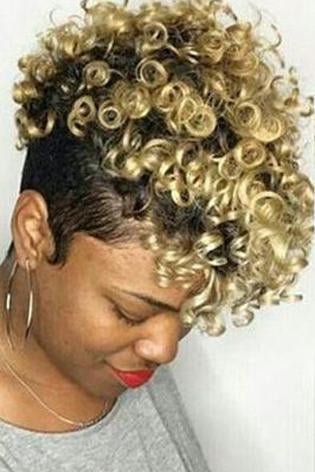 Short Small Curly Gold Wigs