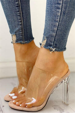 Transparent Strap Peep Toe Sandals