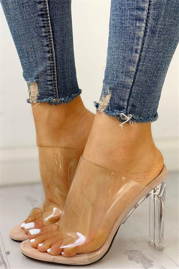 Transparent Strap Peep Toe Sandals