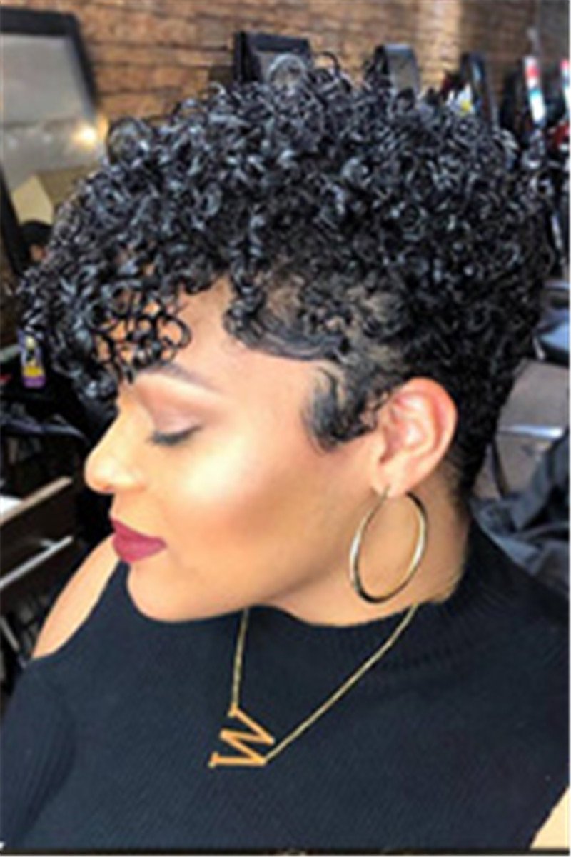 Short Small Curly Gold Wigs