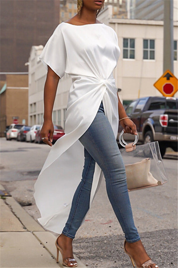 Irregular Off Shoulder Bandage Front Top