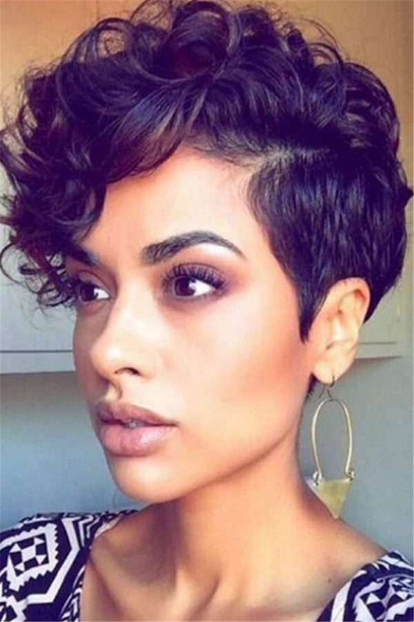 Short Curly Black Hair Wigs