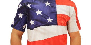 American flag shirt being worn
