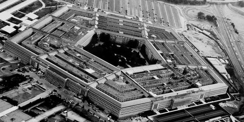 black and white photo of the pentagon