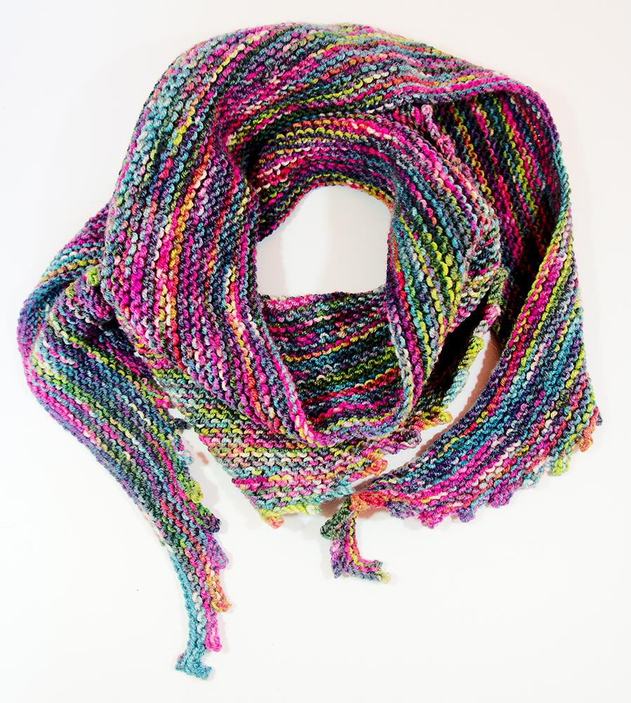 20% off Hand-knit Purple & Blue Infinity Scarf