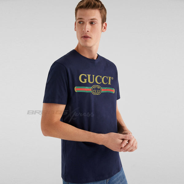 navy blue gucci t shirt