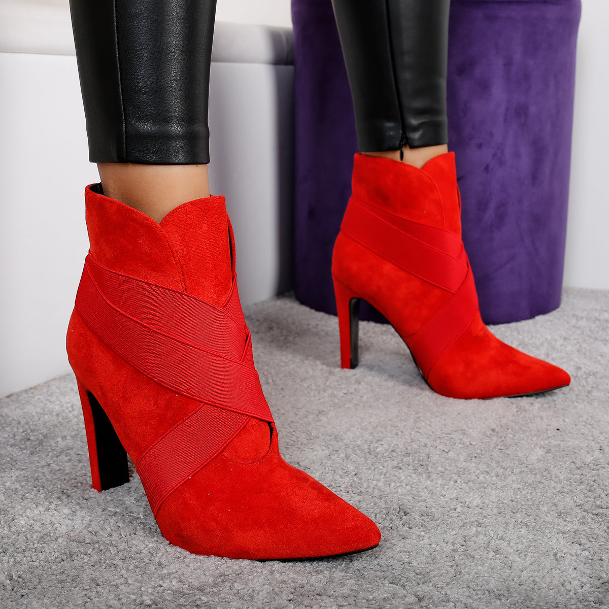 Botine Dama Aubrey - Red