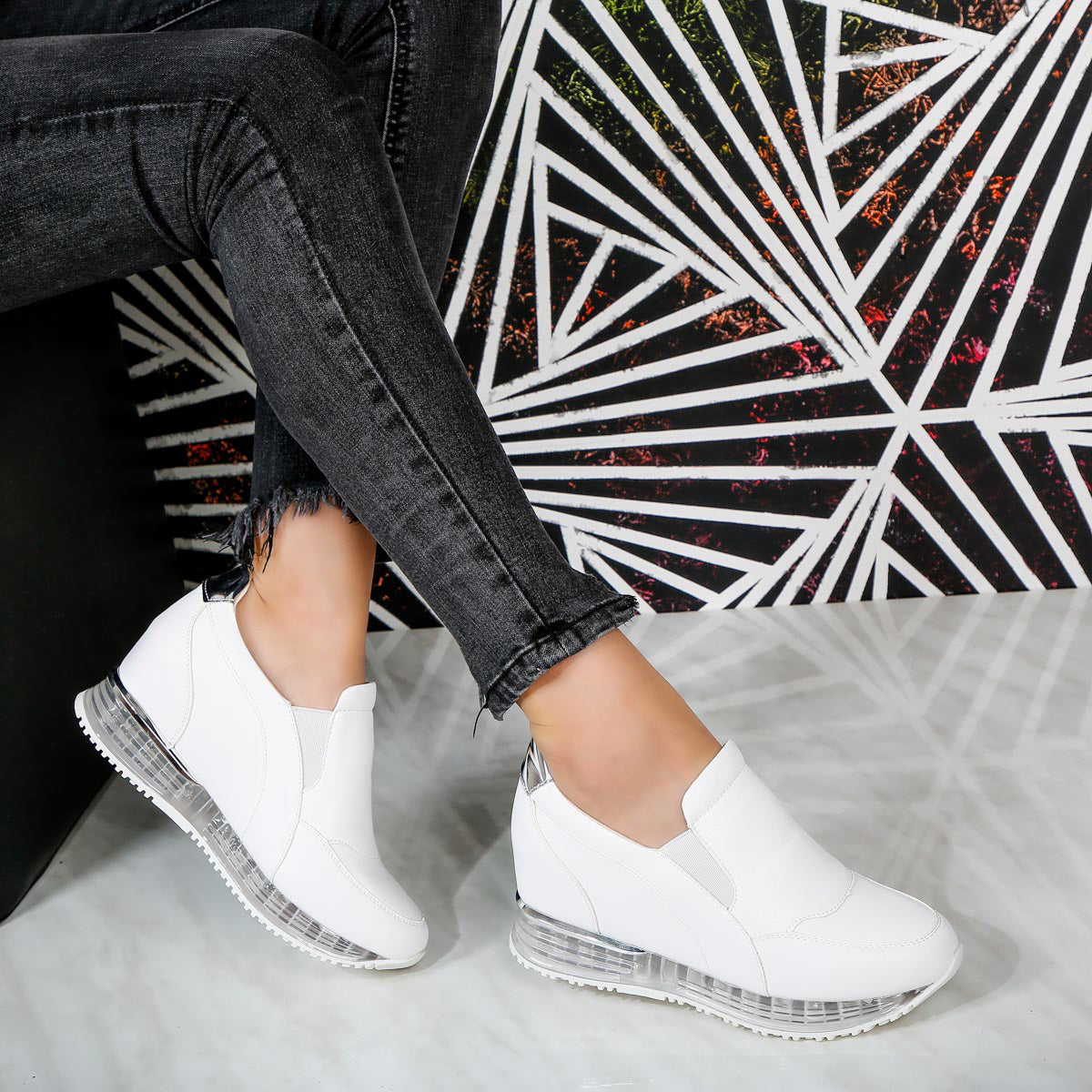 Pantofi Sport Janna - White Leather