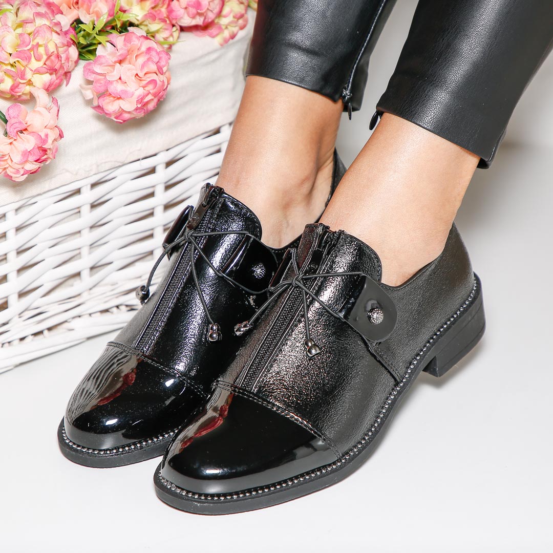 Pantofi Dama Malea - Black Leather