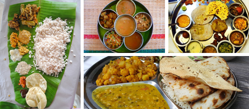 différentes recettes et suggestions de préparations de thali
