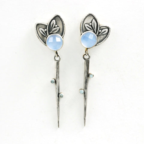 Chalcedony Dagger Earrings - Vickie Hallmark