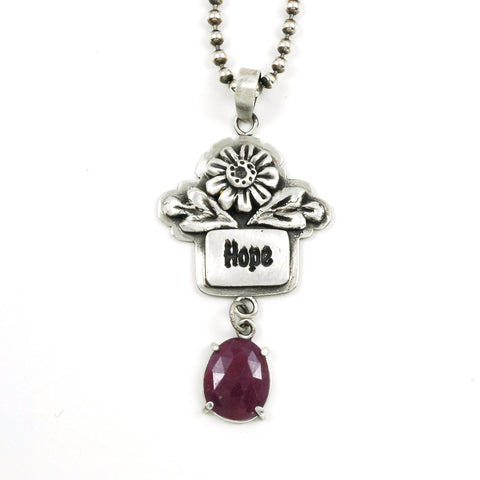 Hope pendant with purple sapphire by Vickie Hallmark