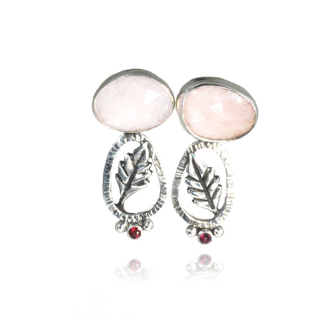 Vickie Hallmark | Pale Rose Leaf Earrings 