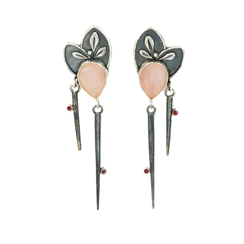 Rose Quartz Dagger Earrings - Vickie Hallmark
