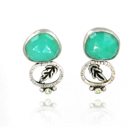 Vickie Hallmark | Spring Greens earrings | chrysoprase and peridot