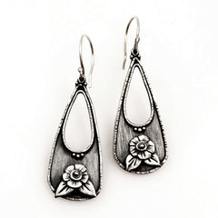 Vickie Hallmark | Flower Basket earrings | Argentium sterling silver, fine silver