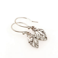 Vickie Hallmark | Leaf Drop Earrings | sterling silver 