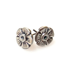 Vickie Hallmark | Rock Rose Studs | sterling silver