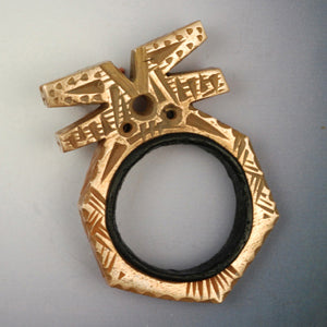 Vickie Hallmark | Tribal Ring | bronze, polymer