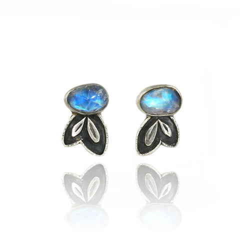 Vickie Hallmark | Moonstone Leaf Studs