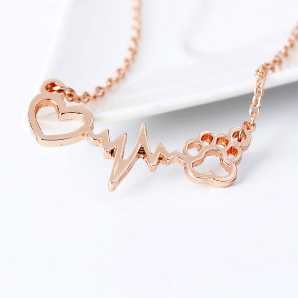 paw heartbeat necklace