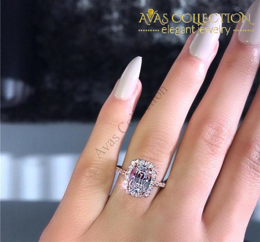 Rose Gold Cushion cut 3ct Engagement 