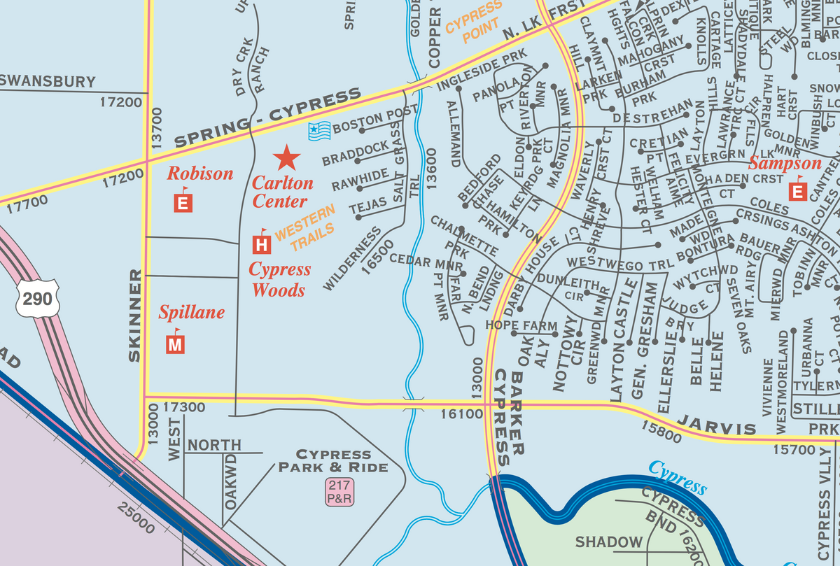 CyFair ISD Wall Map 2020/2021 Houston Map Company