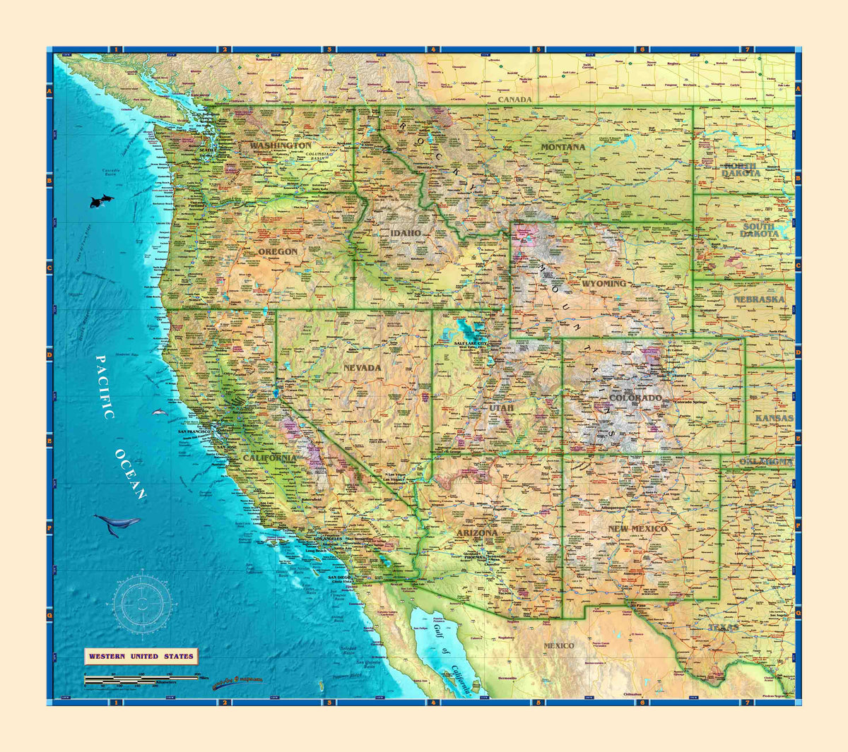Western USA Wall Map – Houston Map Company