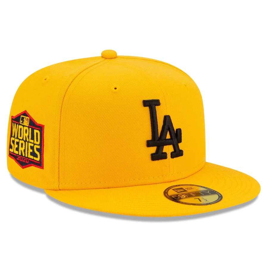 black and yellow dodgers hat