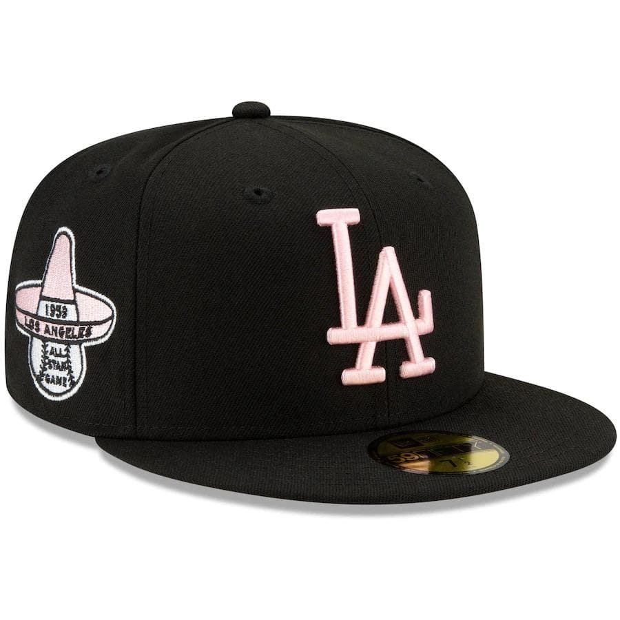 black and pink dodgers fitted