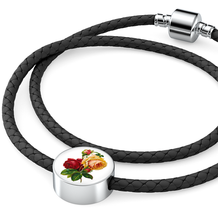 Leather Bracelet: Gemini, Rose Red and Yellow