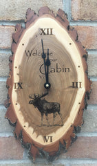 Custom laser engraved rustic clock