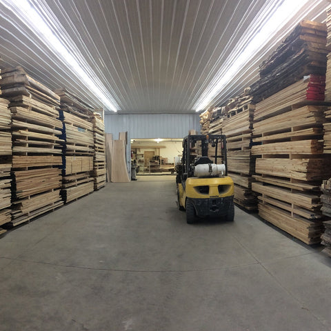 Our heated lumber warehouse