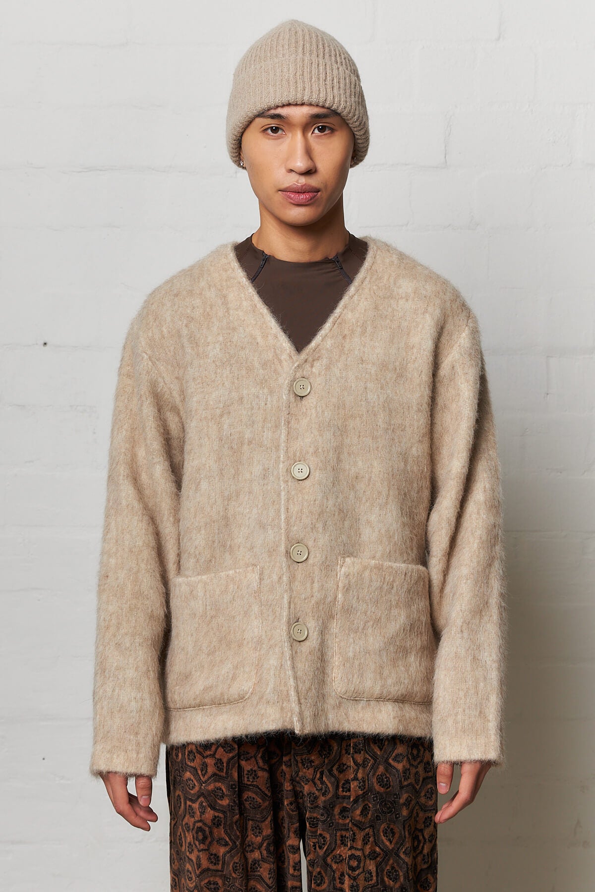 OUR LEGACY CARDIGAN ANTIQUE WHITE MOHAIR - トップス