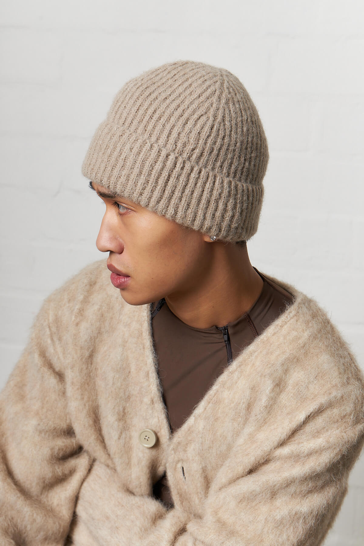 Knit Hat Desert Snow Silk Wool