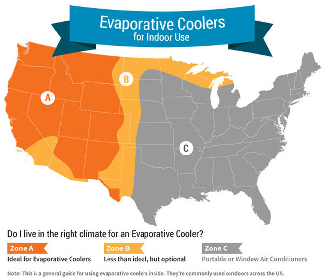 Evaporative Cooler Regions by Sylvane.com