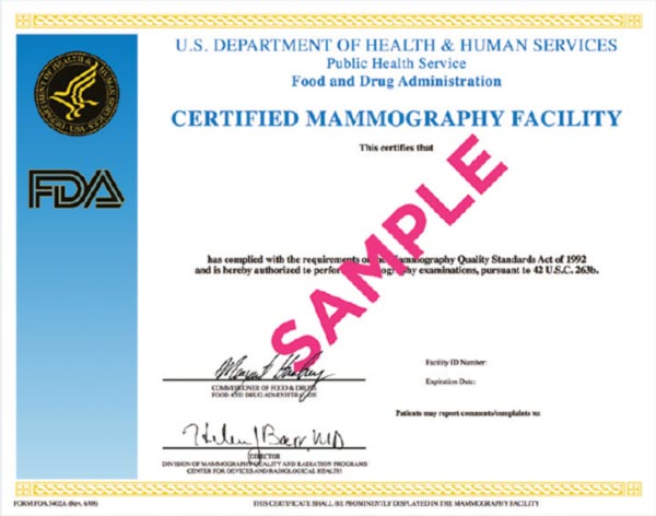MQSA Certificate